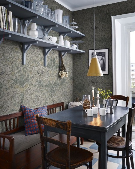 Picture of Pure honeysuckle and tulip Linen/Bayleaf - MOX0133-02